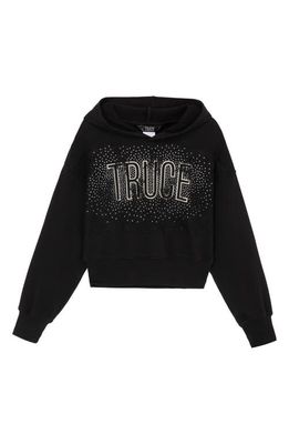 Truce Kid's Embellished Cotton Logo Graphic Hoodie in Black