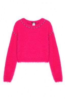 Truce Kids' Embellished Sweater in Dark Pink