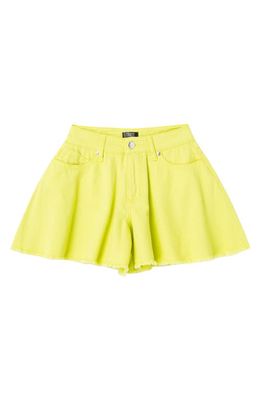 Truce Kids' Flare Cutoff Denim Shorts in Lime