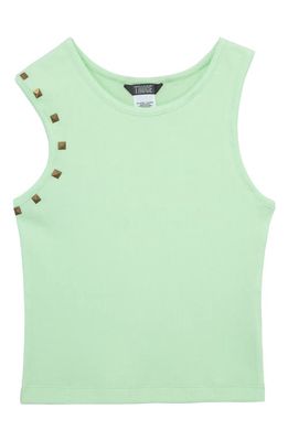 Truce Kids' Grommet Accent Stretch Cotton Tank in Light Green
