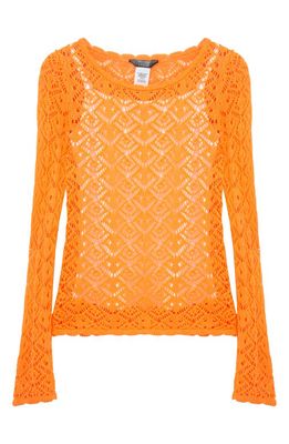 Truce Kids' Pointelle Sweater & Camisole Set in Orange
