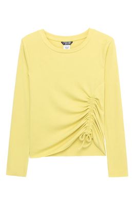 Truce Kids' Side Ruched Long Sleeve Top in Lime