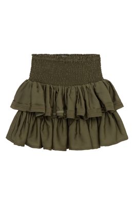 Truce Kids' Smocked Waist Tiered Skirt in Green