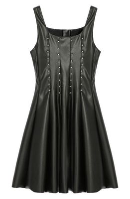 Truce Kids' Studded Faux Leather Dress in Black