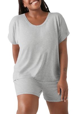 True & Co Any Wear Relaxed T-Shirt in Light Gray Heather