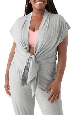 True & Co Any Wear Relaxed Vest in Light Gray Heather