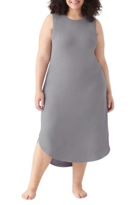 True & Co Any Wear Sleeveless T-Shirt Dress in Silver Mist