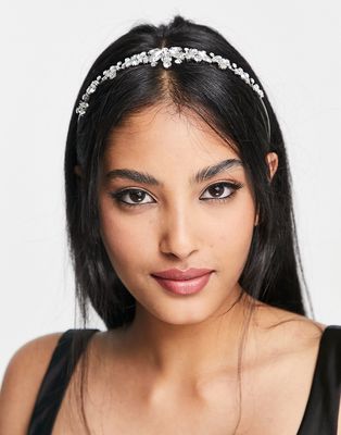 True Decadence crystal tiara headband in silver
