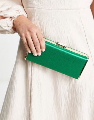 True Decadence rectangle clutch bag in bright green