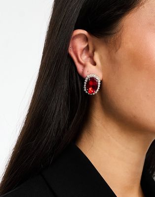 True Decadence statement jewel earrings in red