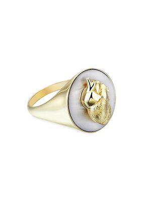 True Heart Two-Tone 14K Gold Pinky Ring