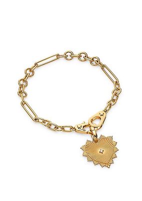 True Love 18K Yellow Gold & 0.02 TCW Diamond Small Mixed Clip Chain Bracelet