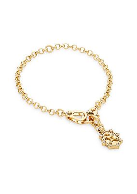 True Love 18K Yellow Gold & 0.11 TCW Diamond Medium Belcher Sister Hook Bracelet