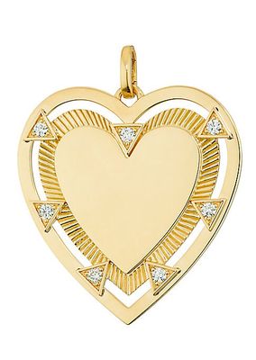 True Love 18K Yellow Gold & 0.44 TCW Diamond Oversized Heart Medallion