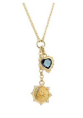 True Love & Internal Compass 18K Yellow Gold & TCW Diamond Small Mixed Belcher Chain Necklace