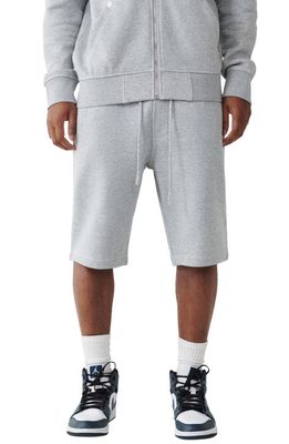 True Religion Brand Jeans Big-T Cotton Blend Sweat Shorts in H. Grey