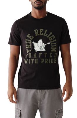 True Religion Brand Jeans Crafted Classic Cotton Graphic Tee in Jet Black