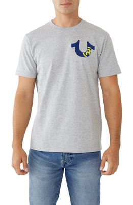 True Religion Brand Jeans Horseshoe Logo T-Shirt in Heather Grey