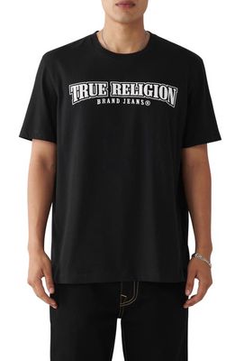True Religion Brand Jeans Horseshoe Relaxed Graphic T-Shirt in Jet Black