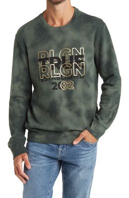 True Religion Brand Jeans Logo Crewneck Sweatshirt in Duck Green