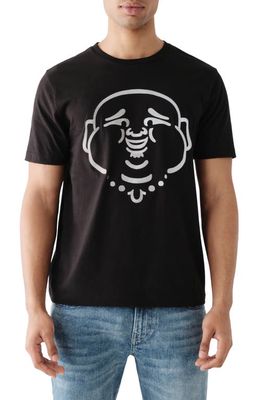 True Religion Brand Jeans Ombré Buddha Face Graphic T-Shirt in Jet Black