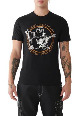 True Religion Brand Jeans Original Buddha Brand Graphic T-Shirt in Jet Black