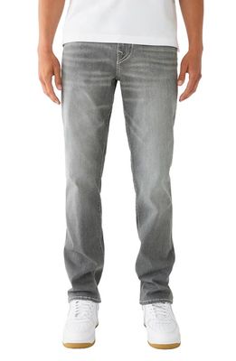True Religion Brand Jeans Ricky Big T Straight Leg Jeans in Chalk Grey Wash