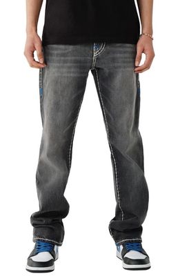 True Religion Brand Jeans Ricky Flap Super-T Straight Leg Jeans in Advocate Grey Wash
