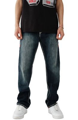 True Religion Brand Jeans Ricky Flap Super-T Straight Leg Jeans in Descanso Dark Wash