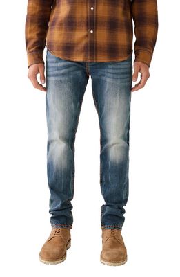 True Religion Brand Jeans Rocco Flap Super T Skinny Leg Jeans in Destroyed Trophy Dk Wash