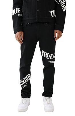 True Religion Brand Jeans Rocco Logo Skinny Jeans in 2Sb Body Rinse Black