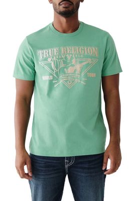True Religion Brand Jeans Rockin Buddha Cotton Graphic T-Shirt in Green Spruce