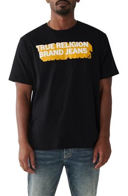 True Religion Brand Jeans Shadow Relaxed Fit Cotton Graphic T-Shirt in Jet Black