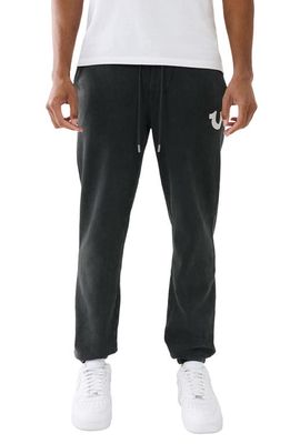 True Religion Brand Jeans Stretch Cotton Joggers in Jet Black Vintage Wash