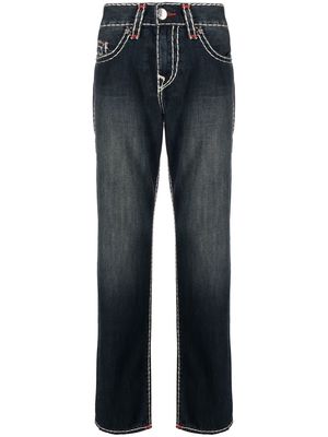 True Religion contrast-trim straight-leg jeans - Blue