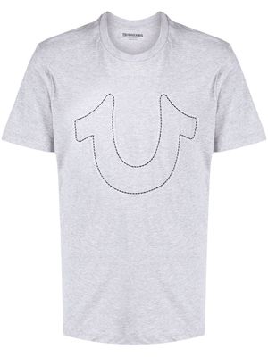 True Religion embroidered-logo cotton T-Shirt - Grey