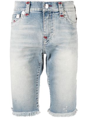 True Religion frayed-edge denim shorts - Blue