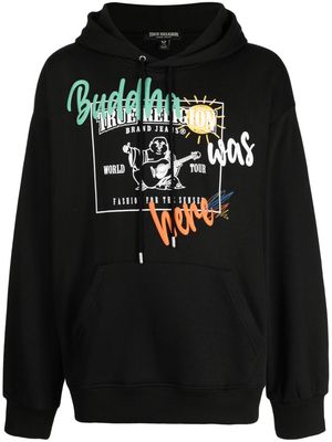 True Religion graphic-print drawstring hoodie - Black