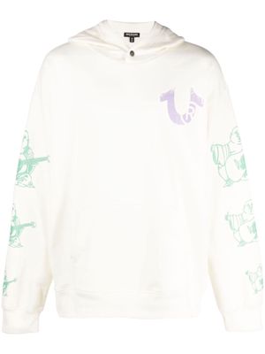 True Religion graphic-print long-sleeve hoodie - Neutrals