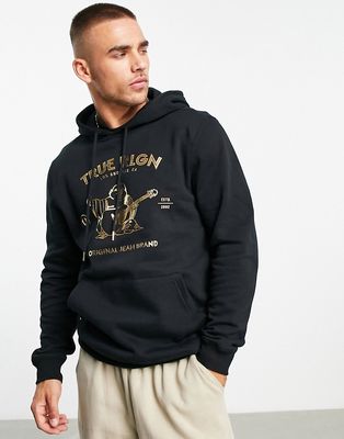 True Religion hoodie with print in black