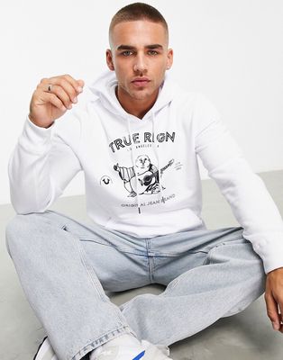 True Religion hoodie with print in white