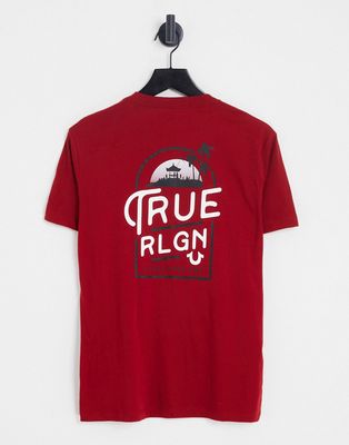 True Religion logo back print t-shirt in red