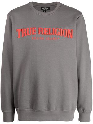 True Religion logo-embroidered cotton-blend sweatshirt - Grey