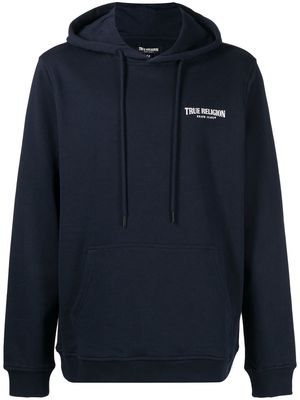 True Religion logo-print drawstring hoodie - Blue
