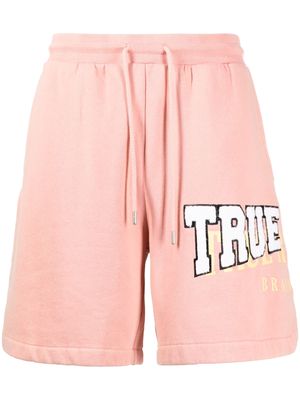 True Religion logo-print straight-leg shorts - Pink