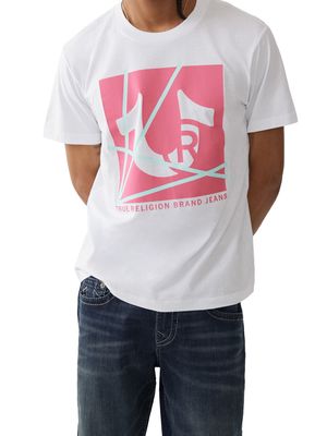 True Religion Men's 4 Line Branded T-Shirt in Optic White