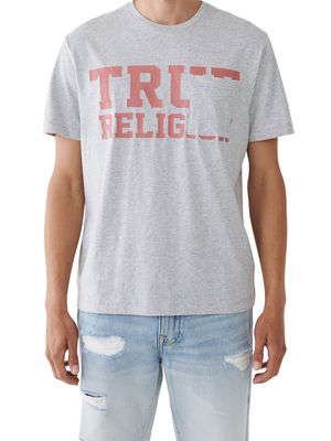 True Religion Men's Collegiate Pocket Graphic T-Shirt in Heather Grey