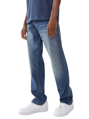 True Religion Men's Ricky Flap 32" Straight Fit Jeans in Foum