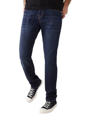 True Religion Men's Rocco No Flap SN 34" Skinny Jeans in Dark Wash Muddy Waters