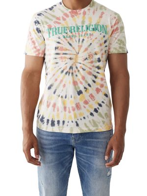 True Religion Men's Tie Dye Arch Graphic T-Shirt in Multi Tie Dye